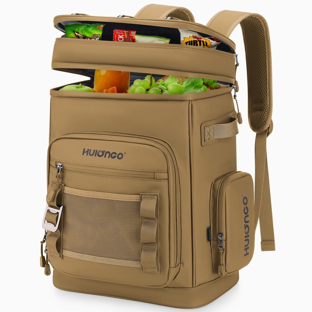 Hulongo Leakproof Insulated Cooler Backpack for Men & Women, Waterproof Backpack Cooler for Beach, Lunch Backpack, Leak Proof, Yellow