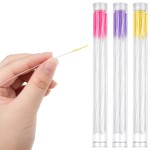 Maitys 180 Pcs Earrings Hole Cleaner, Piercing Cleaner Floss, Rose Fragrance Odor Removal Ear Care, Piercing Floss Disposable Aftercare Cleaning Tool(Pink, Purple, Yellow)