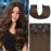 Honsoo Clip In Hair Extensions Real Human Hair Medium Brown Natural Brown Hair Extensions For Women 18in 85g 7pcs