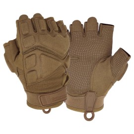 Seibertron Patented S.O.L.A.G 2.0 Half Finger Gloves - Touchscreen Tactical Gloves for Airsoft, Hunting, and Hiking Coyote M
