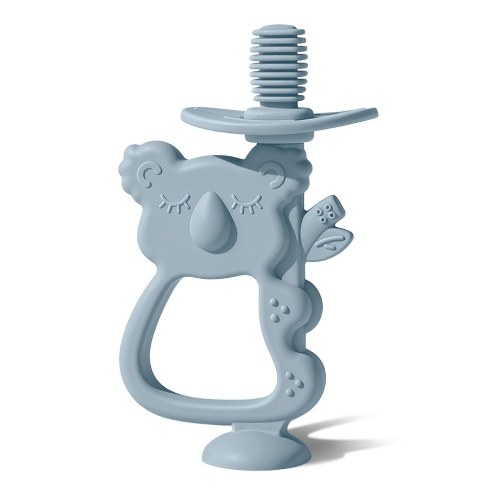 Moonkie Teething Toy, Safe & Easy to Hold BPA Free Silicone Teethers, 360 Baby Toothbrush with Suction Base, Teether Toys Best for Babies 6-12 Months (Koala Ether)