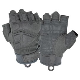 Seibertron Patented S.O.L.A.G 2.0 Half Finger Gloves - Tactical Gloves for Sports, Water Resistant and Impact Protection Grey L