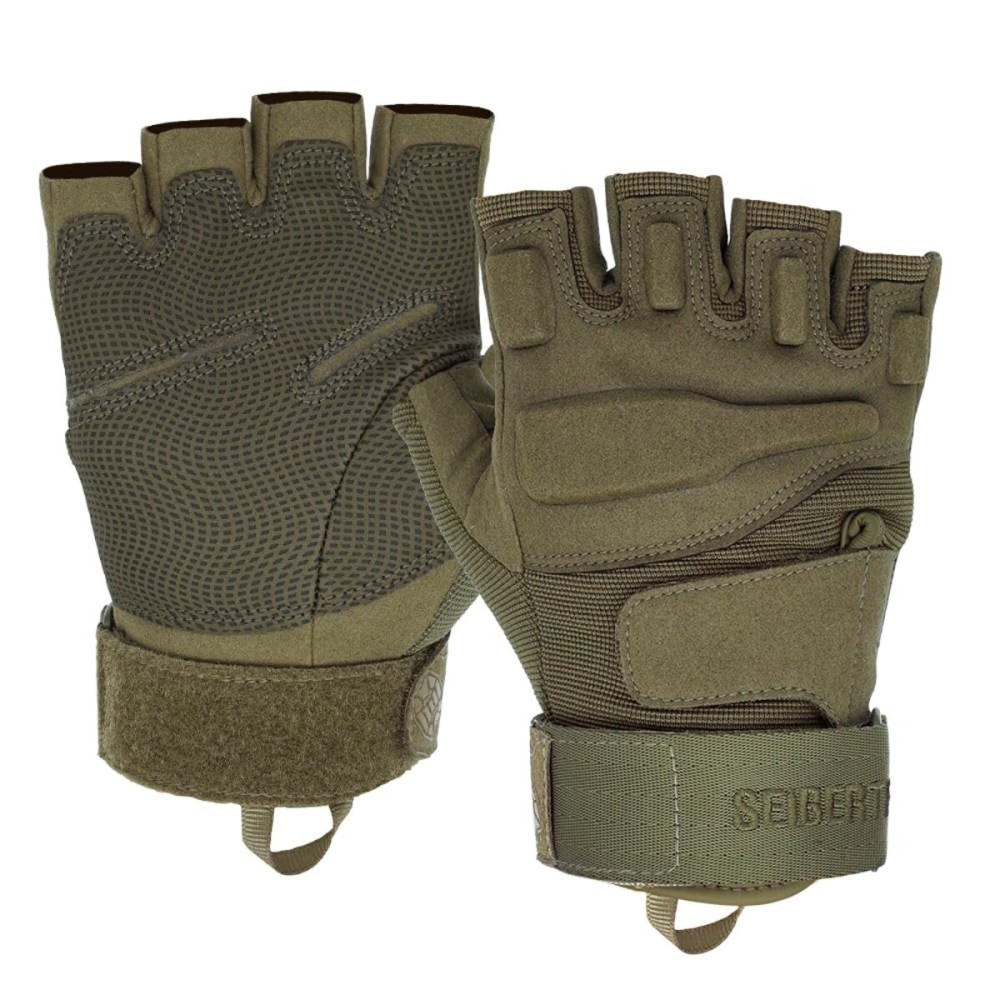 Seibertron S.O.L.A.G Youth Women Men Unisex XXS to XXL Fingerless/Half Finger Sports Outdoor Tactical Gloves Army Green XXS
