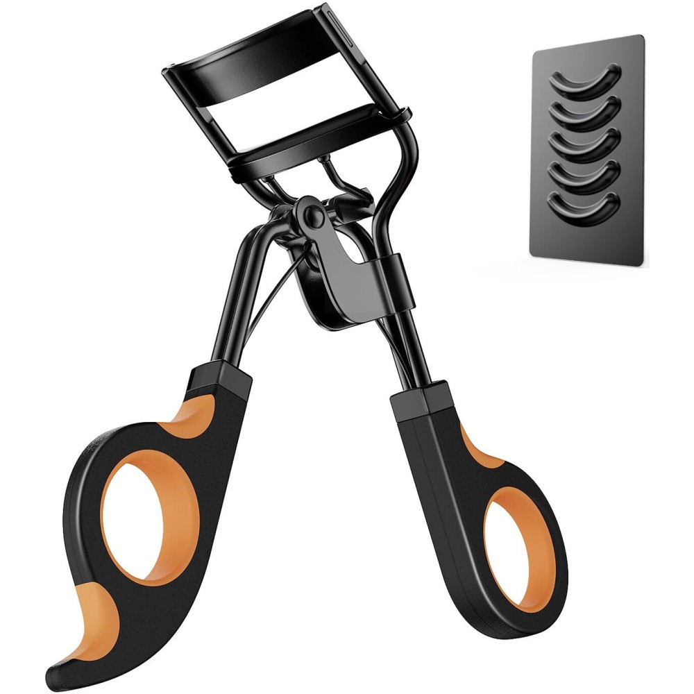 Kaasage Eyelash Curler with Pads, Lash Curler with 5 Extra Silicone Replacement Pads, Achieve Perfect Curls in 5 Seconds