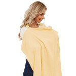 PPOGOO Muslin Nursing Cover for Baby Breastfeeding, Breathable Privacy Nursing Covers for Mom 100% Cotton Breastfeeding Cover with Rigid Hoop for Mother Nursing Apron (Lemon Yellow)