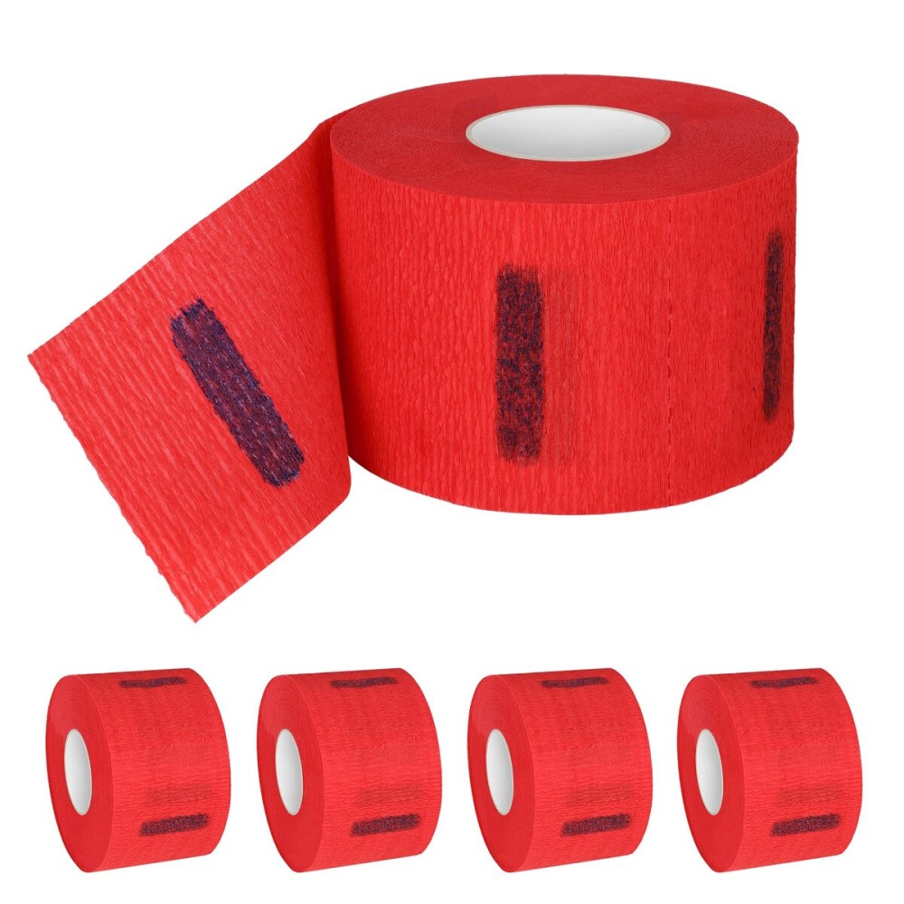 Stretchy Barber Paper Neck Strips - 5 Rolls & 500 Disposable Bands, Professional Hairdressing Accessory Tool