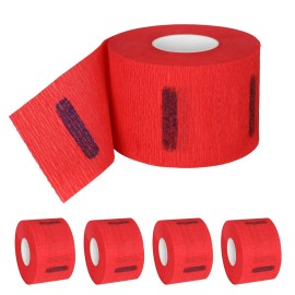 Stretchy Barber Paper Neck Strips - 5 Rolls & 500 Disposable Bands, Professional Hairdressing Accessory Tool