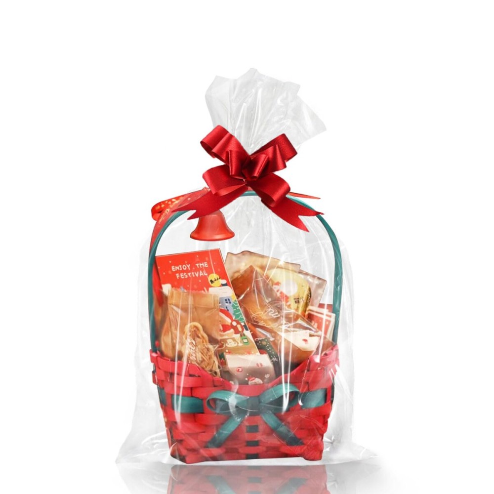 WIKDAY Cellophane Bags 100 PCS 10x14 Inches Clear Gift Gags with Ties Plastic Treat Party Favor Candy Bags for Gift Giving, Packaging Snack, Products