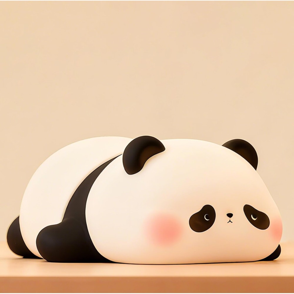 FAMIDUO Cute Panda Night Light for Kids, LED Panda Lamp, Food Grade Silicone Novelty Animal Night Lamp,Dimmable Nursery Squishy Nightlight, Cool Gifts for Kids, Office Desk/Baby Boys/Girls Room Decor
