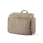 BAGSMART Travel Toiletry Bag, Large Wide-open Travel Bag for Toiletries, Makeup Cosmetic Travel Bag with Handle-Camel