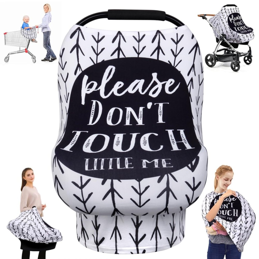 Metplus Breathable Car Seat Cover for Babies, Stretchy Nursing Cover for Breastfeeding, Multi Use Newborn Carrier/Stroller/Shopping Cart, Girl Boy Stroller Cover Gift