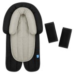 COOLBEBE Upgraded Babybody Support & Strap Covers Set for Newborn Infant Toddler - Extra Soft Breathable Car Seat Insert Cushion Pad, Perfect for Carseats, Strollers, Swing, Black