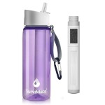 Survimate 5-Stage 0.01m Ultra-Filtration Filtered Water Bottle, BPA-Free Material, NSF/ANSI 42&372 Certified, Portable Water Filter Bottle for Survival, Camping, Hiking, and Emergency Use