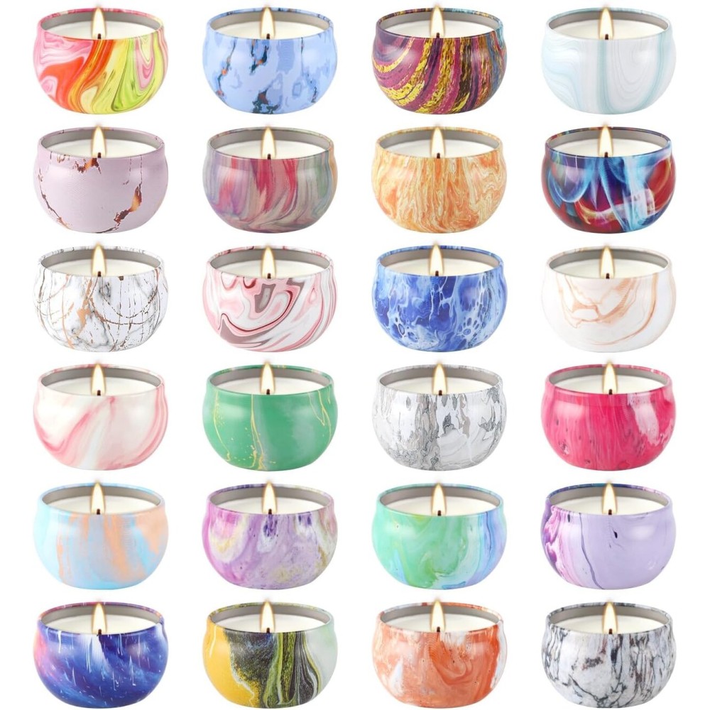 YOROXRG Scented Candles Gifts Set 24 Pack Soy Wax Travel Tin Jar Candles for Home 2.5 OZ Scented for Mom for Christmas, Birthday, Thanksgiving, Mother\'s Day