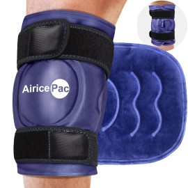 AiricePac XXL Ice Pack Wrap Around Knee After Surgery, Reusable Gel Large Ice Pack for Injuries, Pain Relief, Swelling, Sports Injuries, 1 Pack Blue