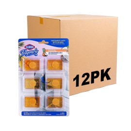 Clorox Fraganzia Adhesive Air Freshening Gels in Island Escape | No-Plug, Battery-Free Air Freshener for Garbage Cans & More, Air Freshener Units, 6 Count - 12 Pack