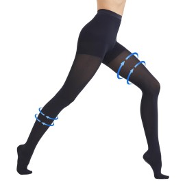 AMZAM Medical Compression Pantyhose for Women & Men, Closed Toe 15-20 mmHg Graduated Compression Stockings Waist High Support Leggings, Support Hose for Varicose Veins, Post Surgery, Navy Blue XL