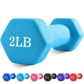 Portzon Weights Dumbbells with Neoprene Coating, 1LB-3LB Anti-Roll, Anti-Slip, Hexagonal Home Fitness Equipment for Shoulder,Neck, and Hand Training for Seniors over 55 old