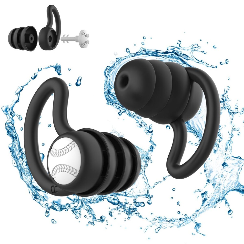 Swimming Ear Plugs Waterproof Earplugs - 1 Pair Silicone Swim Ear Plugs for Adult Kids, Water Sports Earplugs for Showering, Bathing, Surfing - Keep Ear Water Out