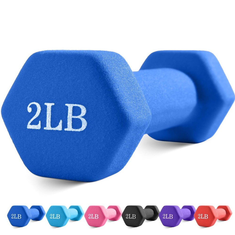 Portzon Weights Dumbbells with Neoprene Coating, 1LB-3LB Anti-Roll, Anti-Slip, Hexagonal Home Fitness Equipment for Shoulder,Neck, and Hand Training for Seniors over 55 old