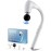FVZ White Percussion Massage Gun with Upgraded Extension Handle, 10MM Massage Gun Deep Tissue, Muscles/Neck/Shoulders/Waist/Legs Massager Portable for Pain Relief