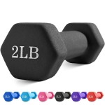 Portzon Weights Dumbbells with Neoprene Coating, 1LB-3LB Anti-Roll, Anti-Slip, Hexagonal Home Fitness Equipment for Shoulder,Neck, and Hand Training for Seniors over 55 old