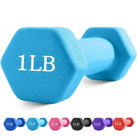 Portzon Weights Dumbbells with Neoprene Coating, 1LB-3LB Anti-Roll, Anti-Slip, Hexagonal Home Fitness Equipment for Shoulder,Neck, and Hand Training for Seniors over 55 old