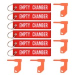 Pridefend Chamber Safety Flag for Rifle Handgun Shotgun with Bonus Bright Yellow Key Chain Tags - Universal Gun Accessories 6/10 Pack (6 packs, Bright Red)