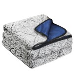 Tirrinia Waterproof Outdoor Blanket with Sherpa Lining, Insulated Waterproof Oxford & Plush Sherpa, Foldable for Stadium Camping, Sports, Picnic, Grass, Concerts, Pet,60 x 80