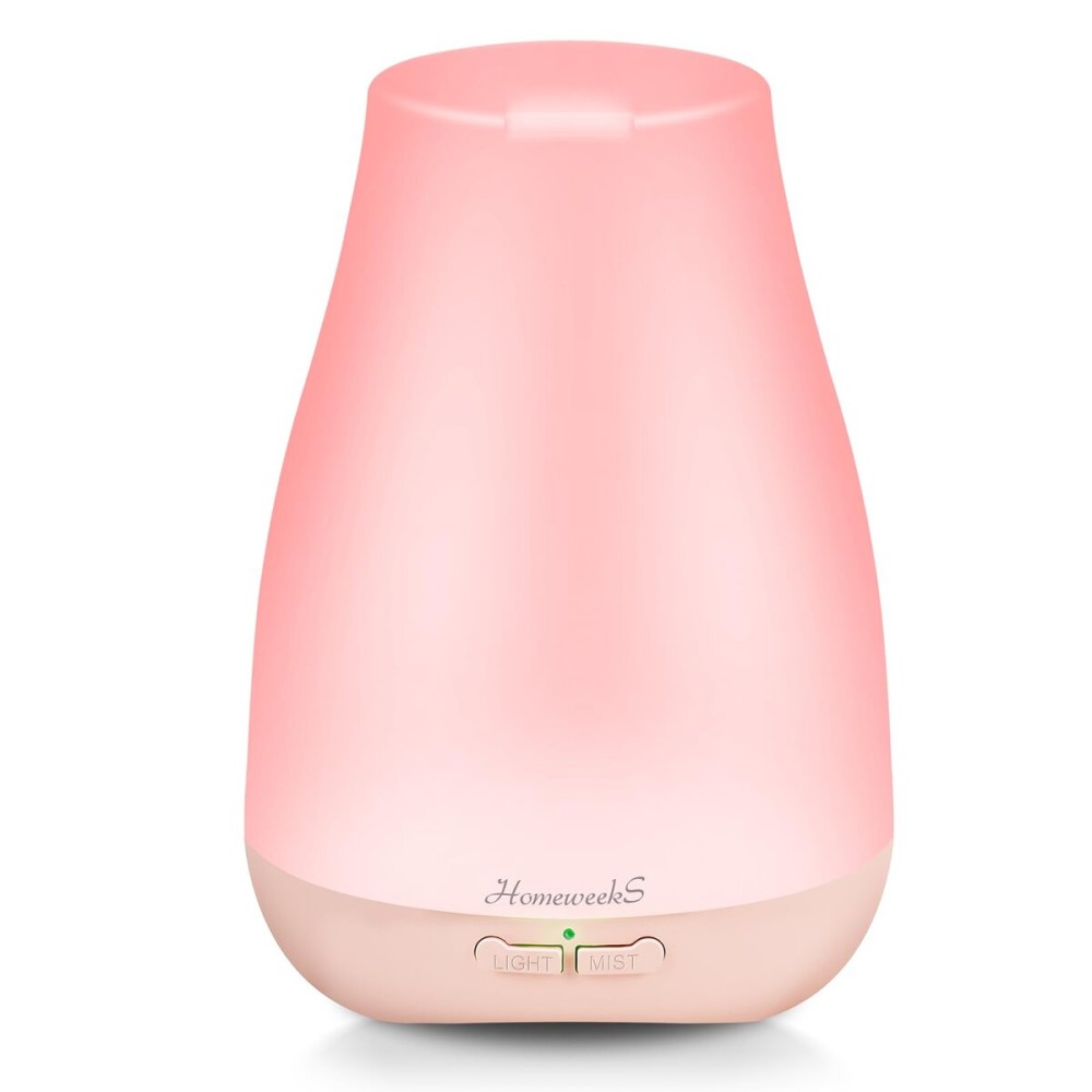 Homeweeks Diffusers, 100ml Colorful Essential Oil Diffuser with Adjustable Mist Mode,Auto Off Aroma for Bedroom/Office/Trip (100 ML 1 Pack)