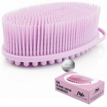 Silver Infused Silicone Body Scrubber Shower - Gentle Back Scrubber Soft Bristles - Avilana Premium Dual Sided Bath Brush Massage - Advanced Material Loofah Alternative - Gift Women Men