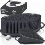 Silver Infused Body Face Scrubber Set - 2 Pack Premium Shower Brush Kit - Avilana Advanced Material Bath Loofah Alternative Complete Skincare System - Luxury Gift Set Women Men