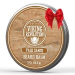 Viking Revolution Palo Santo Beard Balm for Men - Beards Butter for Men with Argan Oil and Jojoba Oil - Beard Softener and Moisturizer for Mens Beards Styling Balm (1 Pack, 2oz)