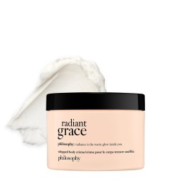 philosophy radiant grace whipped body crme - luxury scented body lotion - with notes of jasmine, black cherry & sandalwood - 8 fl oz