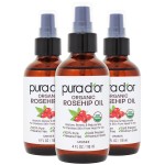 PURA D\'OR ORGANIC Rosehip Seed Oil Hair Relaxer (4 Oz x3 = 12 Oz) 100% Pure Cold Pressed USDA Certified All Natural Anti-Aging, Scar Treatment, Gua Sha Massage, Face, Hair & Skin - Women & Men