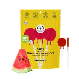 Kids Throat Soothing Watermelon Lollipops, by Beekeeper\'s Naturals - Doctor Formulated Immune Support, under 2g Sugar, Vitamin D & Honey, 15 ct