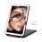 LUKYMIRO Rechargeable Travel Makeup Mirror with Lights, Portable Lighted Vanity 10X Magnification, 70 LEDs 3 Color Dimmable Touch Screen, Tabletop Folding Compact Cosmetic (Black)