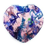 Aeisage Heart Mirror - Compact Blue Pocket Mirror, Mini Size Travel Mirror, Folding Heart Shape Mirror - Unique Gift for Her