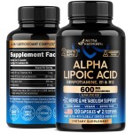 Alpha Lipoic Acid 600mg - ALA Supplement Antioxidant for Nerve, Energy & Metabolism Support - Extra Strength with Benfotiamine, B1 & B12 - Lab Tested, NON-GMO & Vegan - 120 Capsules, 2 Month Supply