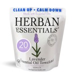 Herban Essentials - Lavender Wipes & Towelettes - Essential Oil Wipes for Make Up, Hands, Face & Body - Travel Size Essentials and Toiletries - Natural, Individually Wrapped and Disposable (20 count)