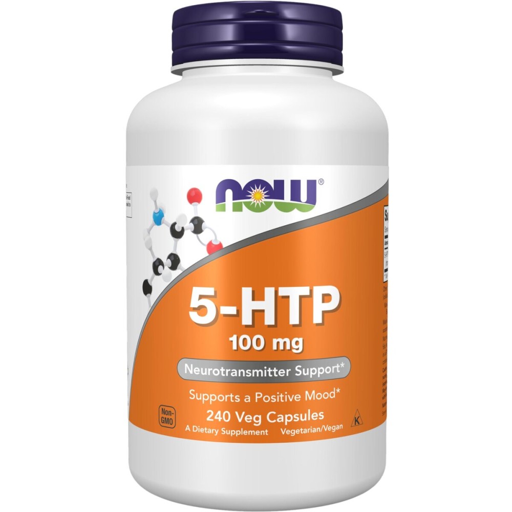 NOW Foods Supplements, 5-HTP (5-hydroxytryptophan) 100 mg, Neurotransmitter Support*, 240 Veg Capsules