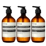 Aesop Resurrection Aromatique Hand Wash | Gentle Cleanser with Orange, Rosemary and Lavender Oils | 500mL / 16.9 oz (Pack of 3)