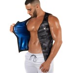 Kewlioo Men\'s Heat Trapping Zipper Sweat Enhancing Vest - Zip Up Compression Vest Shirt Shapewear Top - Gym Exercise Versatile Heat Shaper Jacket (Black, 2XL/3XL)