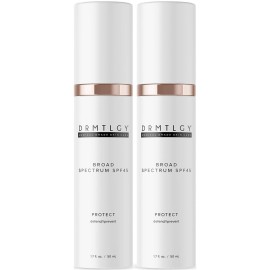 DRMTLGY Anti Aging Clear Face Sunscreen and Facial Moisturizer with Broad Spectrum SPF 45. Oil Free, Zinc Oxide Sunscreen For Sensitive Skin and Acne Prone Skin. 1.7 oz, 2 pack