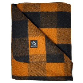 Arcturus Backwoods Wool Blanket - 4.5lbs, Warm, Heavy, Washable, Large | Great for Camping, Outdoors, Survival & Emergency Kits (Orange Buffalo)