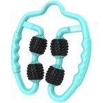 MZDXJ Cellulite Massage Tool Muscle Roller - Deep Fascia Massager & Dimpled Skin Remover for Legs, Thighs & Buttocks - Anti-Cellulite Roller, Smooth Skin, Pain Reliefs (Green Black-4 Wheel)