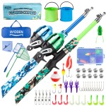 WIDDEN 2 Pack Kids Fishing Pole, Portable Telescopic Kids Fishing Poles Set for Boys and Girls, Fishing Rod and Reel Combo Kit with Tackle Box, and Fishing Net, Best Fishing Pole for Toddler Youth