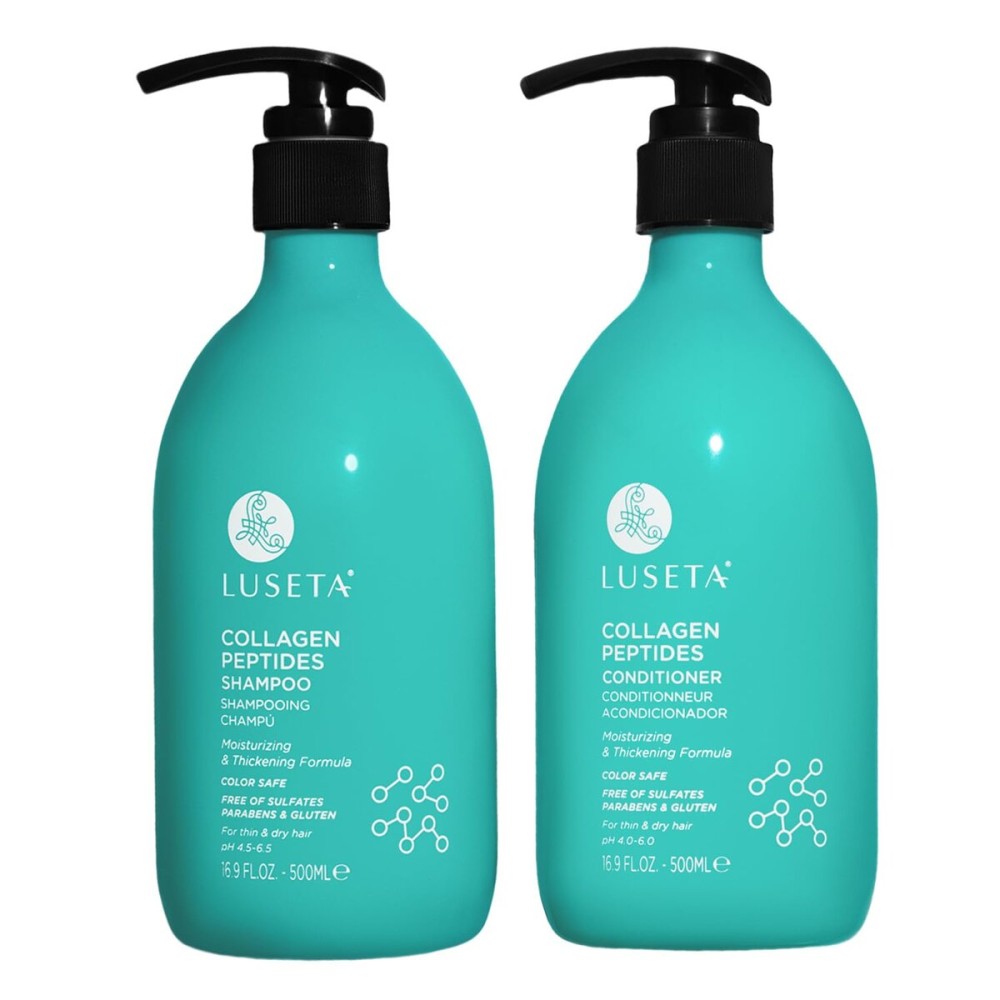 Luseta Thickening Shampoo and Conditioner Set with Collagen Peptides Strengthen and Moisturize for Thin & Dry Hair, Promote Thickness and Reduce Breakage for Fuller-Looking Hair 16.9oz2