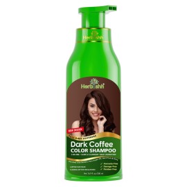 Herbishh Hair Color Shampoo for Gray Magic Dye Colors in Minutes Long Lasting 500ml 3-In-1 Color Ammonia-Free (Dark Coffee)
