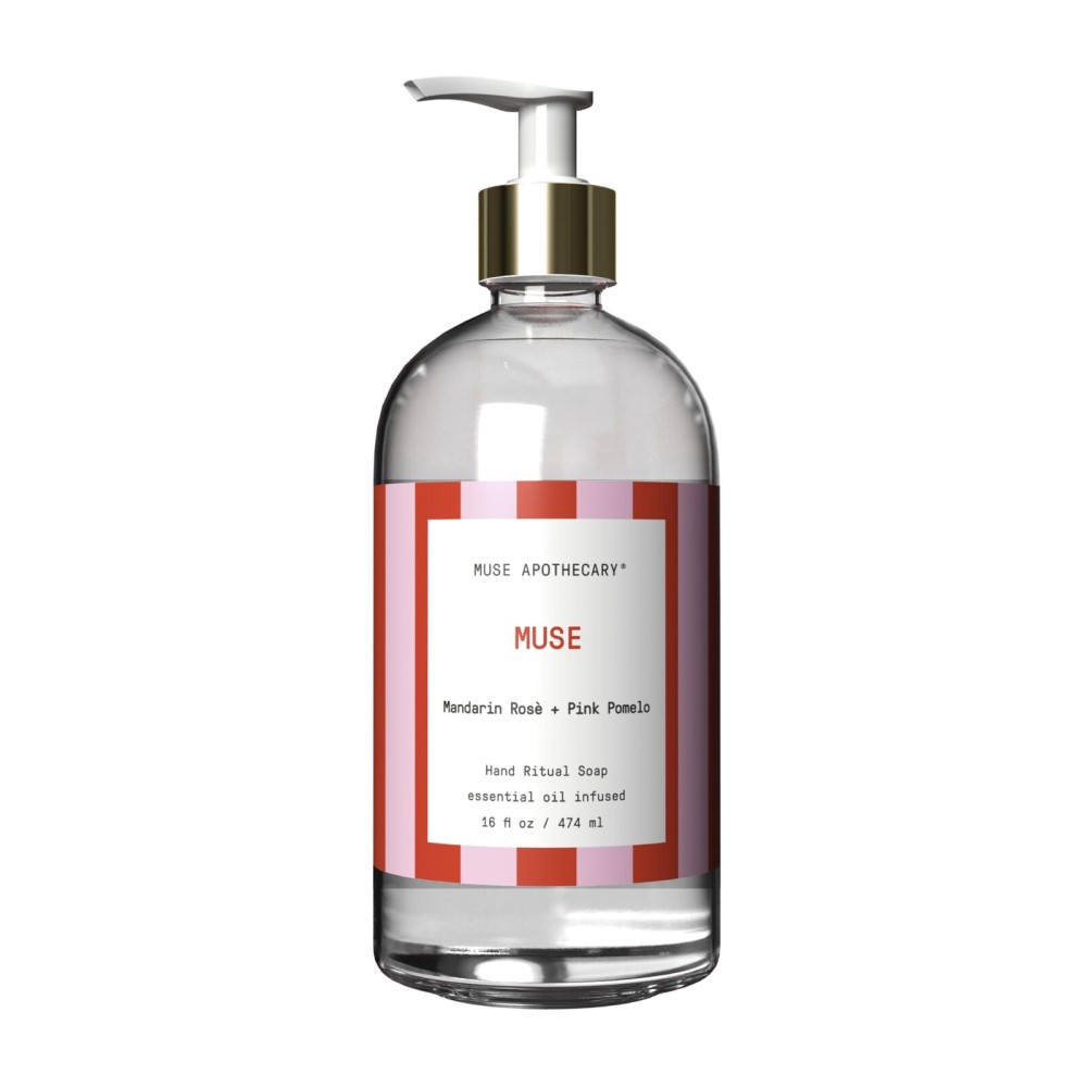 Muse Apothecary Hand Ritual - Aromatic and Nourishing Hand Soap, Infused with Natural Aromatherapy Essential Oils - Great Valentine\'s Day Gift - 16 oz, Mandarin Ros + Pink Pomelo